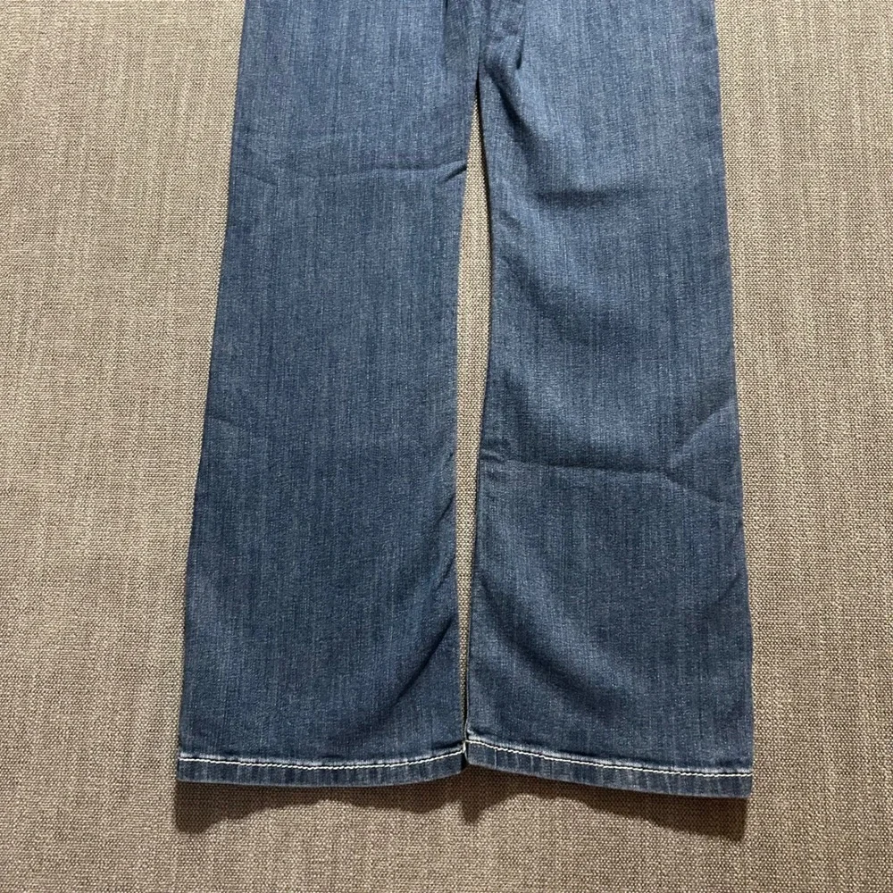 Ariat Real Denim Jeans Girls Size 10 Blue Bootcut Stretch Paisley Waistband